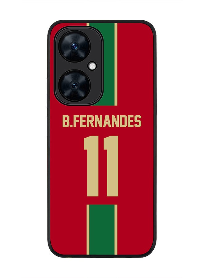 Stylizedd Rugged Black Edge case for Huawei nova 11i ,Slim fit Flexible Cover - Football Team - Portugal, Player Name - B.Fernandes - Image 1