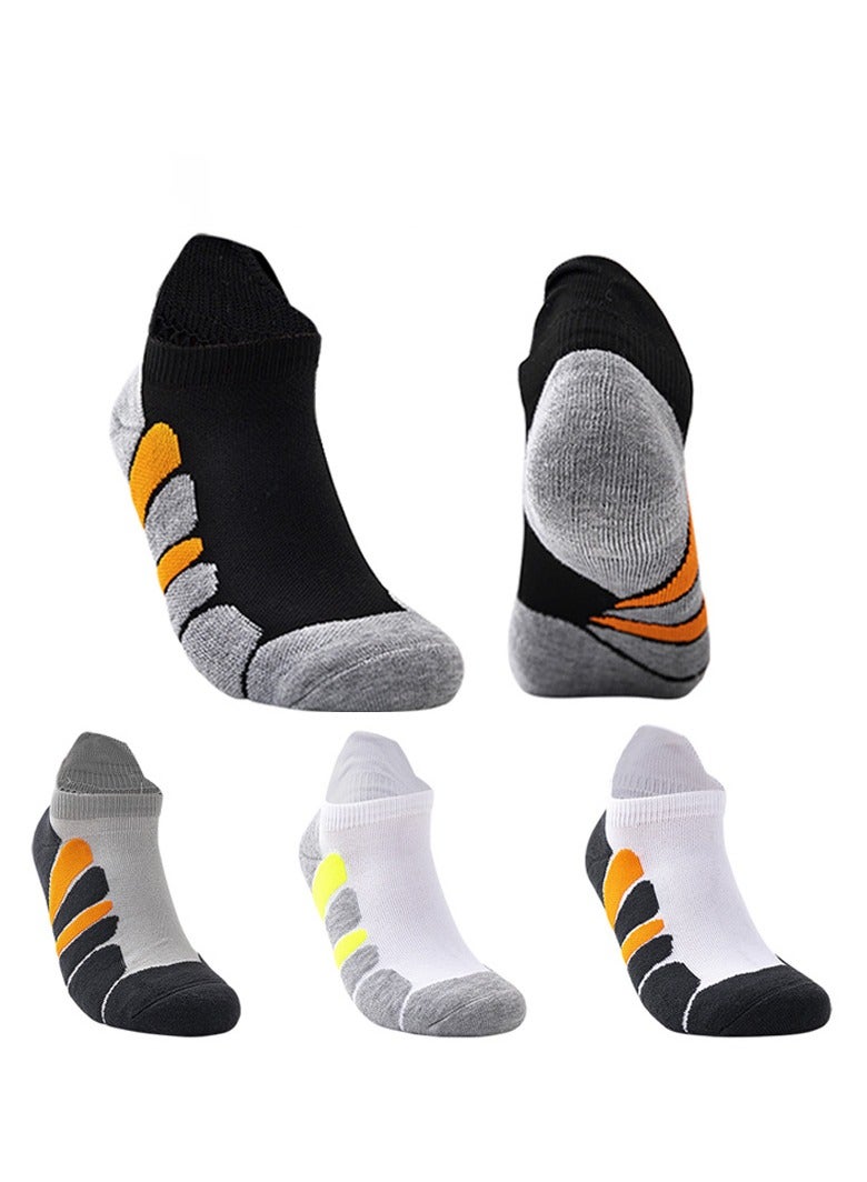 Luckam جوارب رياضية للرجال بطول الكاحل مبطنة منخفضة القطع لجري الرياضة مع لسان كعب تصميم خفيف وبدون seams 4 أزواج متعددة الألوان متوسط - Image 2