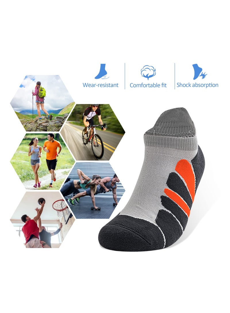 Luckam جوارب رياضية للرجال بطول الكاحل مبطنة منخفضة القطع لجري الرياضة مع لسان كعب تصميم خفيف وبدون seams 4 أزواج متعددة الألوان متوسط - Image 4