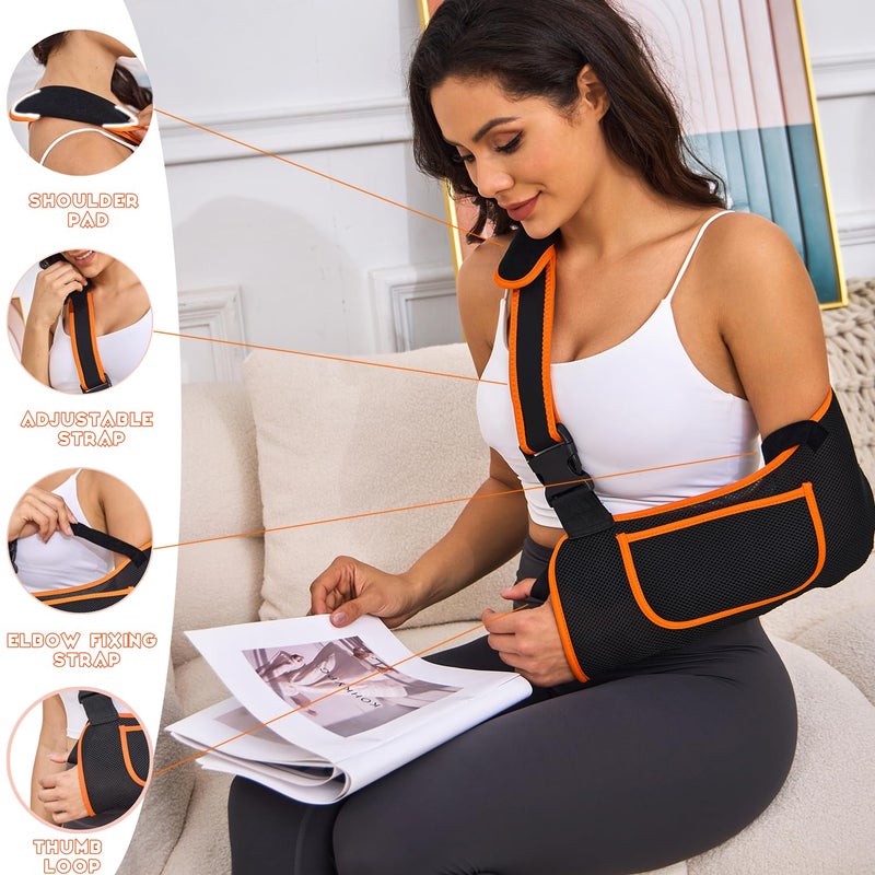 Yaoociy Arm Sling for Women&Men with Enhanced Size Adjustable Sling for Arm Support, Elbow Wrist Left Right Arm Sling with Buckle Design (M) - Image 2