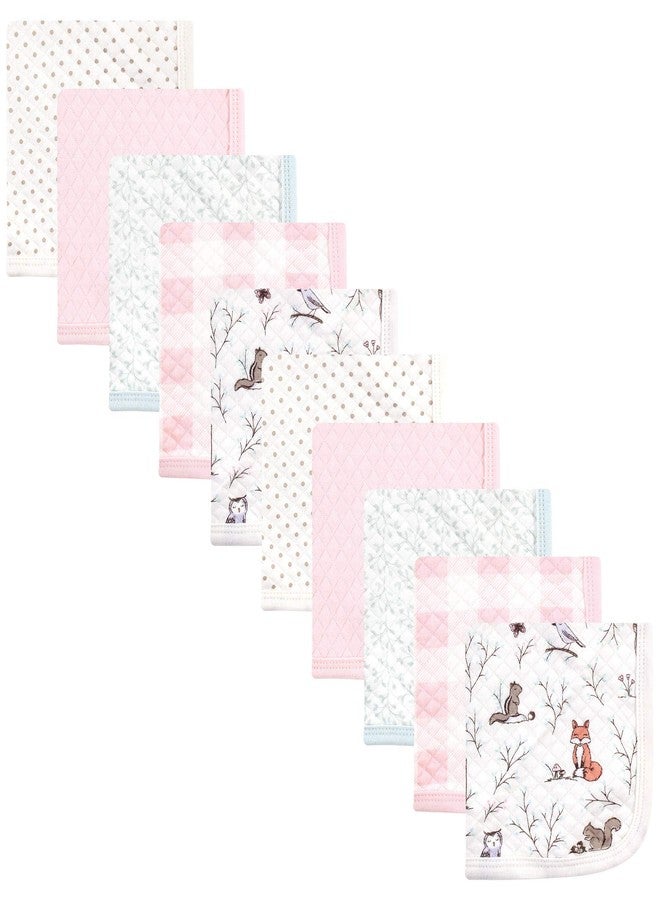 Hudson Baby Unisex Baby Quilted Cotton Washcloths, Enchanted Forest, One Size - Image 1