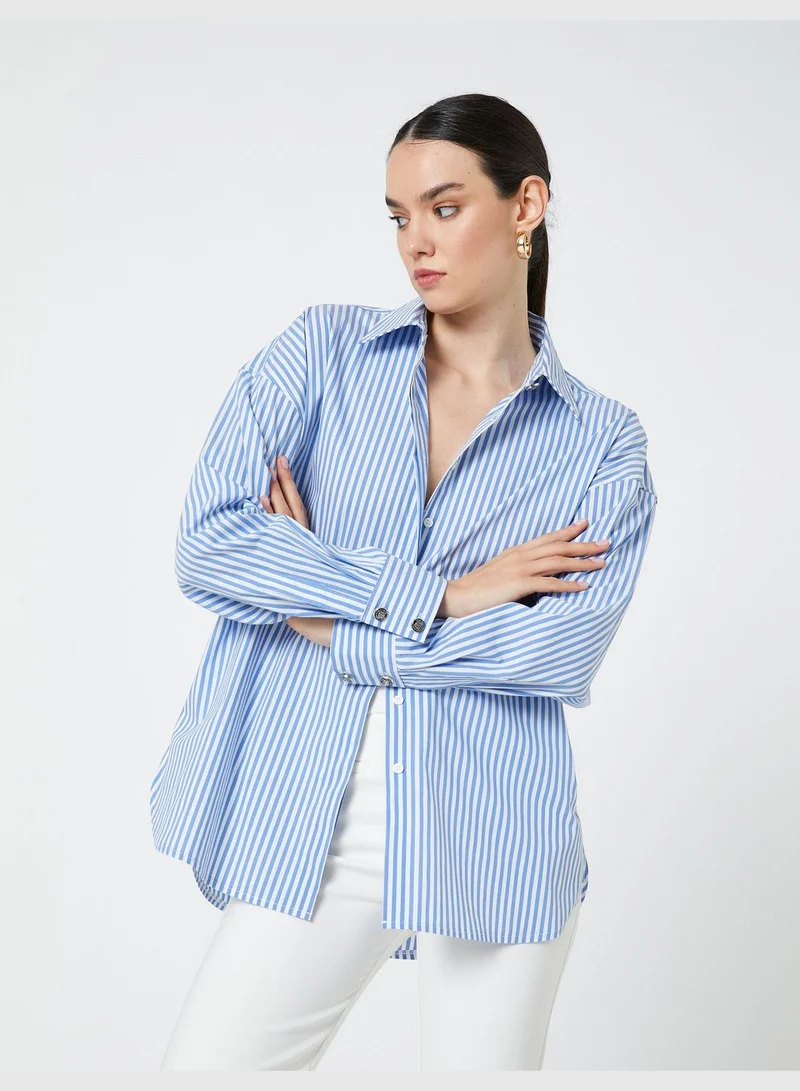 KOTON Long Sleeve Oversized Shirt