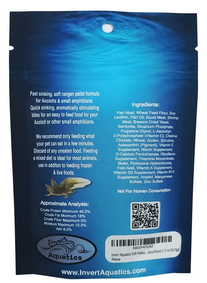 Invert Aquatics Soft Pellets for Axolotls - Moist Sinking Diet for Axolotl, Newts, Salamanders & Other Small Amphibians (1.5 oz (42.5g)) - Image 2
