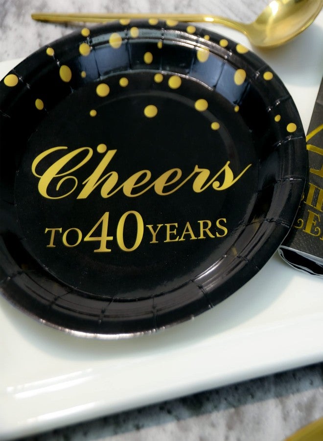 Pandecor Birthday Party Plates and Napkins Set, 40 Pieces, Black, Disposable, Round, Paper, Glossy Finish, Suitable for Birthday Parties, Serves Up to 20 Guests - Image 3