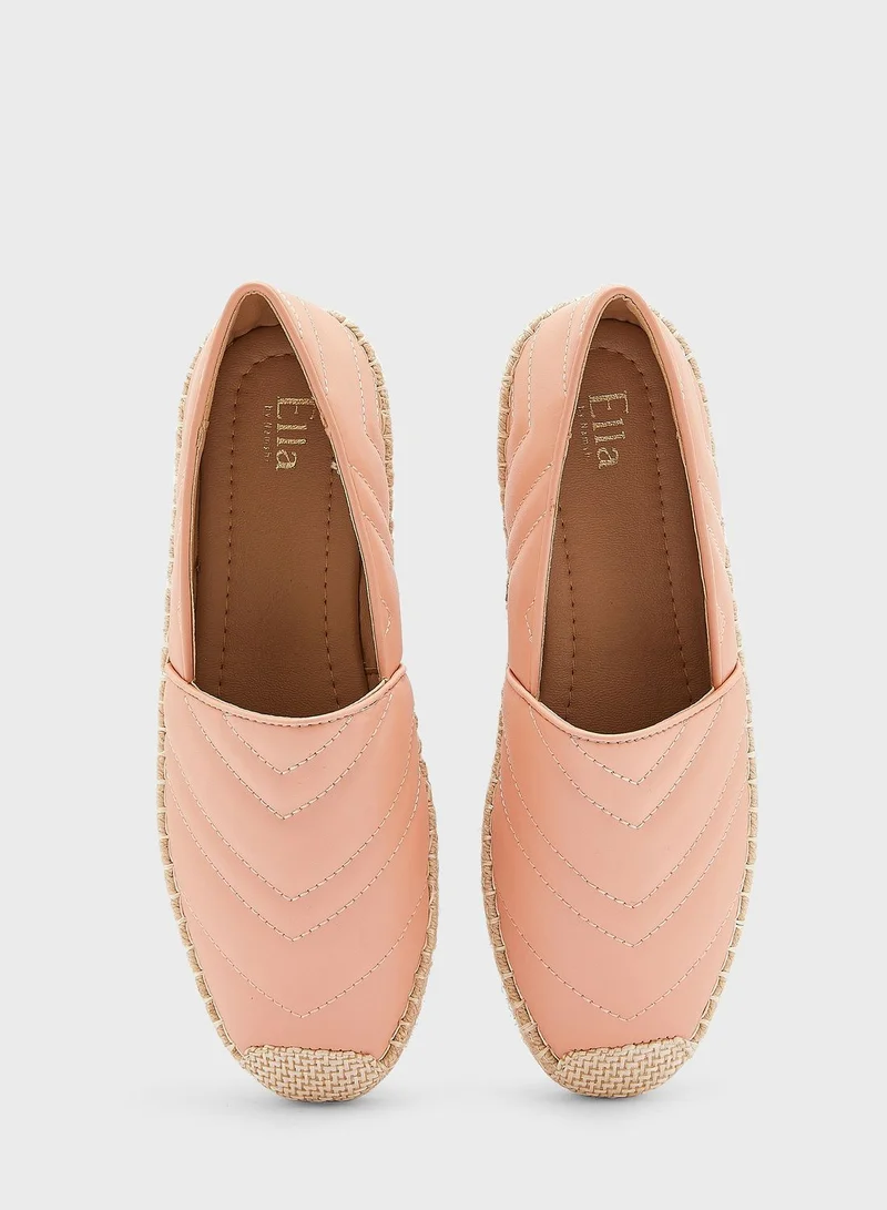 ELLA Zig Zag Quilted Flat Espadrille