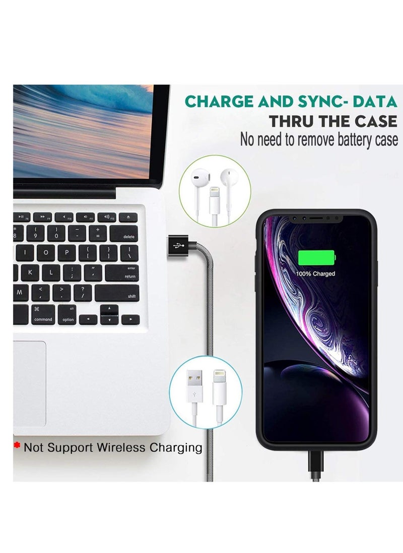 حافظة بطارية لجهاز iPhone XS/X/10، قابلة للشحن بسعة 3200mAh، حافظة شحن محمولة، غطاء بطارية ممتد، بنك طاقة، حافظة شاحن لجهاز iPhone Xs/X [5.8 بوصة] - أسود - Image 4