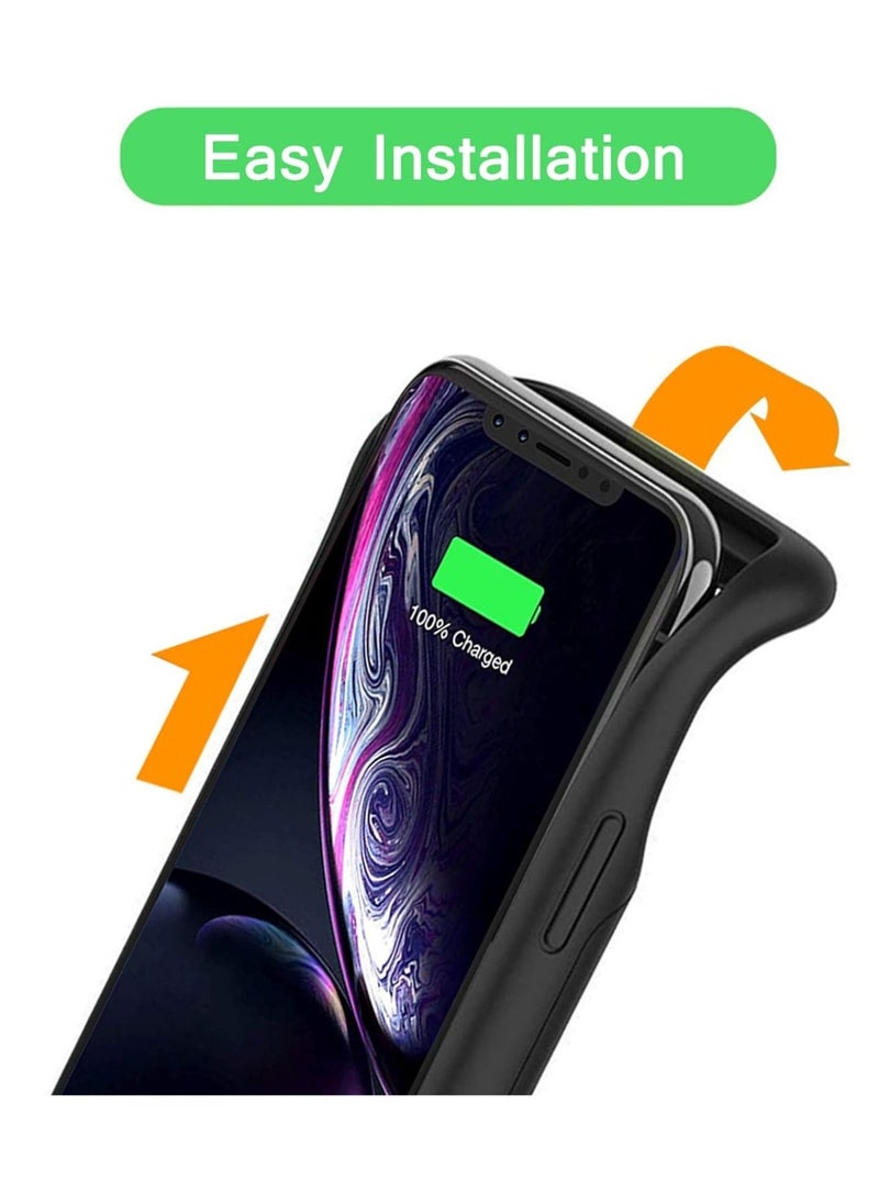 حافظة بطارية لجهاز iPhone XS/X/10، قابلة للشحن بسعة 3200mAh، حافظة شحن محمولة، غطاء بطارية ممتد، بنك طاقة، حافظة شاحن لجهاز iPhone Xs/X [5.8 بوصة] - أسود - Image 5