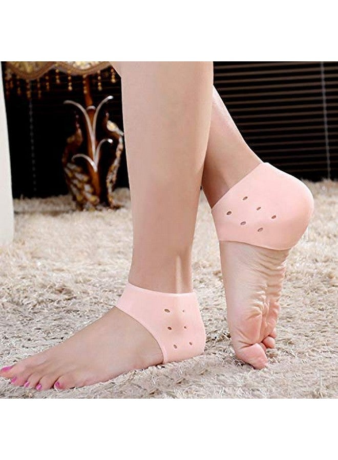 BoWoZe BoWoZe Silicone Gel Heel Pad Socks For Heel Swelling Pain Relief,Dry Hard Cracked Heels Repair Cream Foot Care Ankle Support Cushion(Skin Color) - For Men And Women(Free Size)(1 Pair) - Image 1