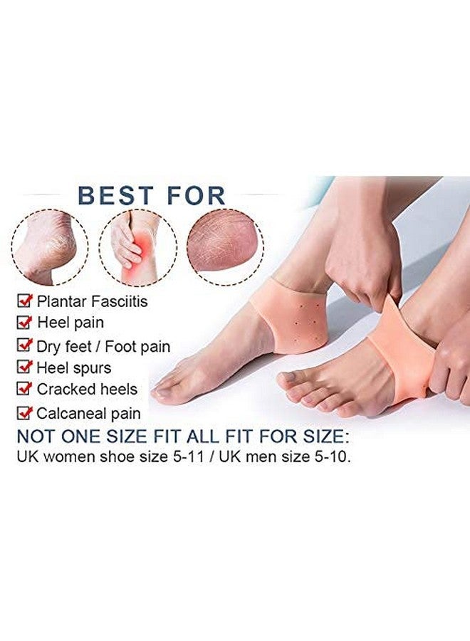 BoWoZe BoWoZe Silicone Gel Heel Pad Socks For Heel Swelling Pain Relief,Dry Hard Cracked Heels Repair Cream Foot Care Ankle Support Cushion(Skin Color) - For Men And Women(Free Size)(1 Pair) - Image 5