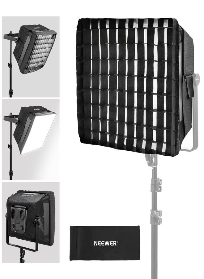 NEEWER Upgraded Softbox Diffuser for PL60C RGB LED Video Light Panel, 15.4"x12.6"/39x32cm Foldable with Grid/Bag/Blackout Hood, No Need to Remove Barndoors Quick Set Up for Portrait Soft Light, NS6S - Image 1