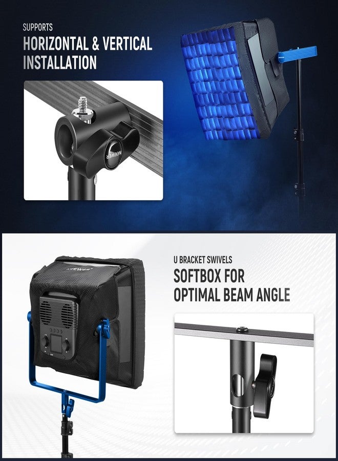 NEEWER Upgraded Softbox Diffuser for PL60C RGB LED Video Light Panel, 15.4"x12.6"/39x32cm Foldable with Grid/Bag/Blackout Hood, No Need to Remove Barndoors Quick Set Up for Portrait Soft Light, NS6S - Image 2