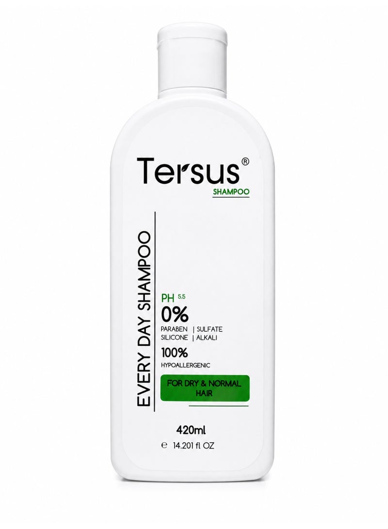 Tersus Everyday Shampoo – For Dry & Normal Hair – pH 5.5 – Hypoallergenic – 420 ml