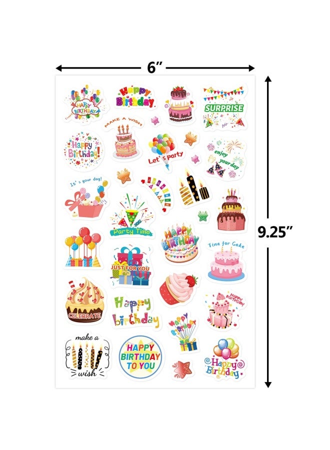 ceiba tree Happy Birthday Stickers 10 Sheets 300 Pieces For Kids Party Home Classroom Decoration - Image 3