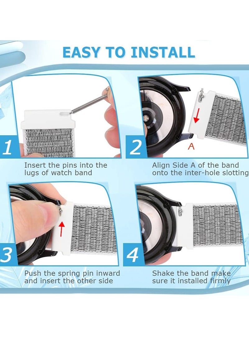 22MM Nylon Strap Replacement for Redmi Watch 5 Active/Lite,Soft Quick Release Watch Band for Huawei Watch GT5/GT4 46mm,Grey - Image 3