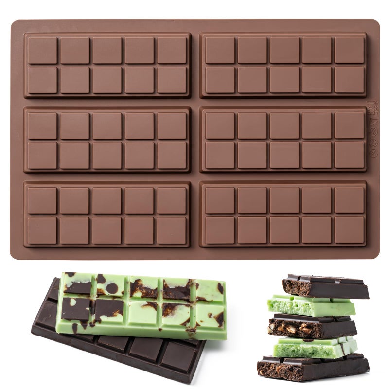 Husfunov Chocolate Bar Mold,Non-Stick Chocolate Molds, 100% Food Grade Silicone Deep Mold for Dubai Pistachio Rod, Candy, Snacks, Knafeh Pistachio Rod and More(10 Snap) - Image 1
