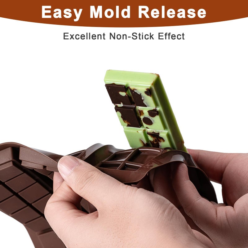 Husfunov Chocolate Bar Mold,Non-Stick Chocolate Molds, 100% Food Grade Silicone Deep Mold for Dubai Pistachio Rod, Candy, Snacks, Knafeh Pistachio Rod and More(10 Snap) - Image 3