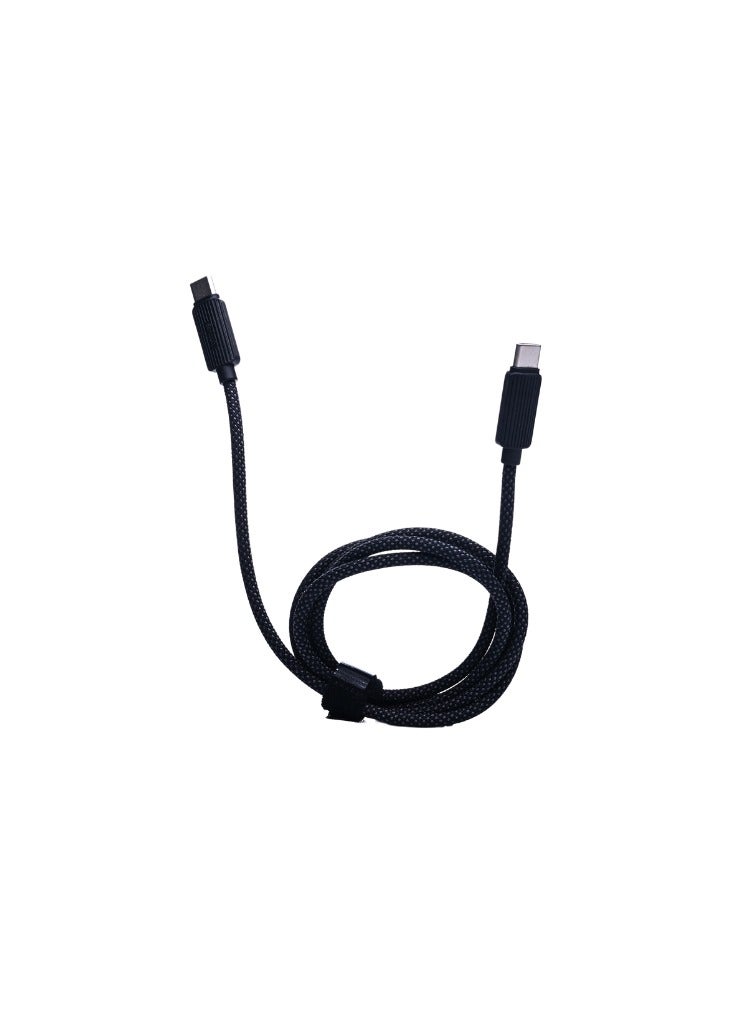 Earldom EC-188C-C 60W Nylon Braided Type-C to Type-C Cable, Black - Image 3