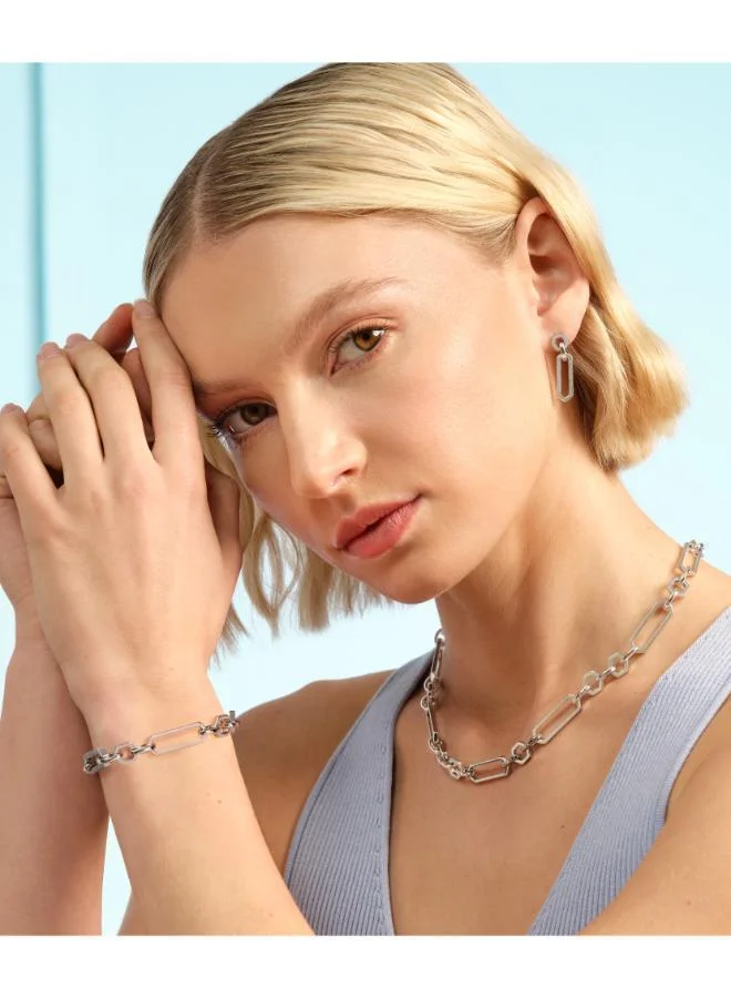 Olivia Burton  Hex Link Necklace in Stainless Steel - 24100368 for Women | Best Price UAE