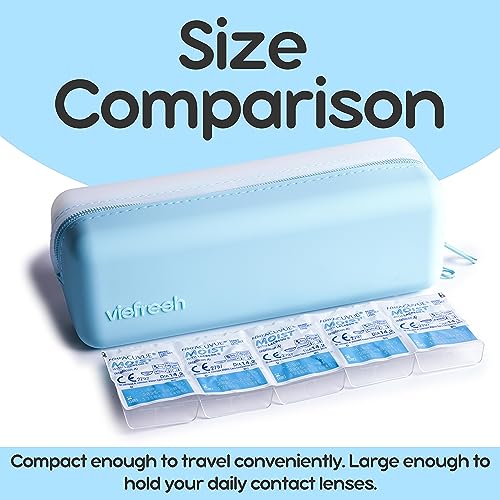 Visfresh Disposable Daily Contact-Lens Case Organizer, Travel-Friendly, Premium Quality, Water-Resistant Silicone Case with Clearly Labeled R & L, Storage up to 30 lenses (Pink) - Image 4