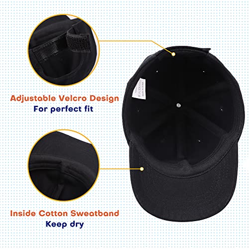 Peecabe Plain Toddler Baseball Hat Unisex Cotton Kids Trucker Hat Adjustable Baby Boys Sun Caps Girls Baseball Cap 1-5Y (54cm(6-8Y), Black) - Image 5