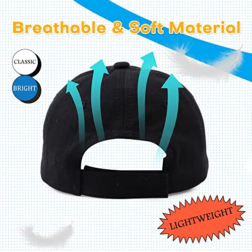 Peecabe Plain Toddler Baseball Hat Unisex Cotton Kids Trucker Hat Adjustable Baby Boys Sun Caps Girls Baseball Cap 1-5Y (54cm(6-8Y), Black) - Image 3