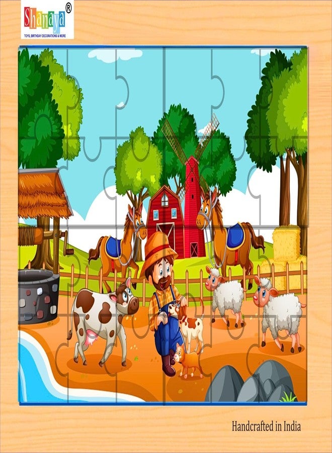 SHANAYA Durable Wooden Jigsaw Puzzles for Kids - 2 Sided Puzzles - 72 Pieces Colourful Wooden Puzzles (Farmer with Poultry Animals + Hen Farm)(Pack of 2) - Image 3