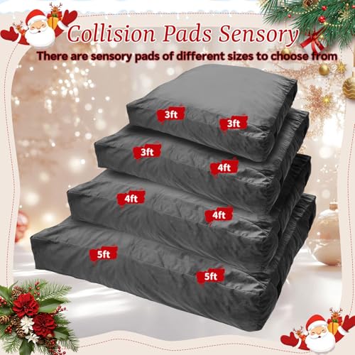 WOUDY Crash Mats for Kids Sensory, Sensory Pads for Autistic Children,Soft Foam Landing Zone, Soft, High-Density Foam Landing Zone Provides Safe Sensory, with Washable Cover (4ft*4ft) Grey - Image 3