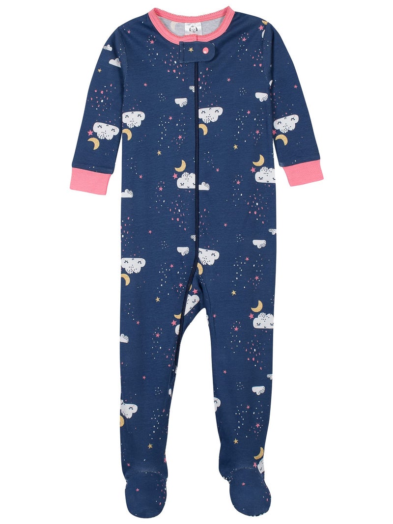 Gerber Baby Girls 4-Pack Footed Pajamas, Dreams Rainbows Pink, 12 Months - Image 3