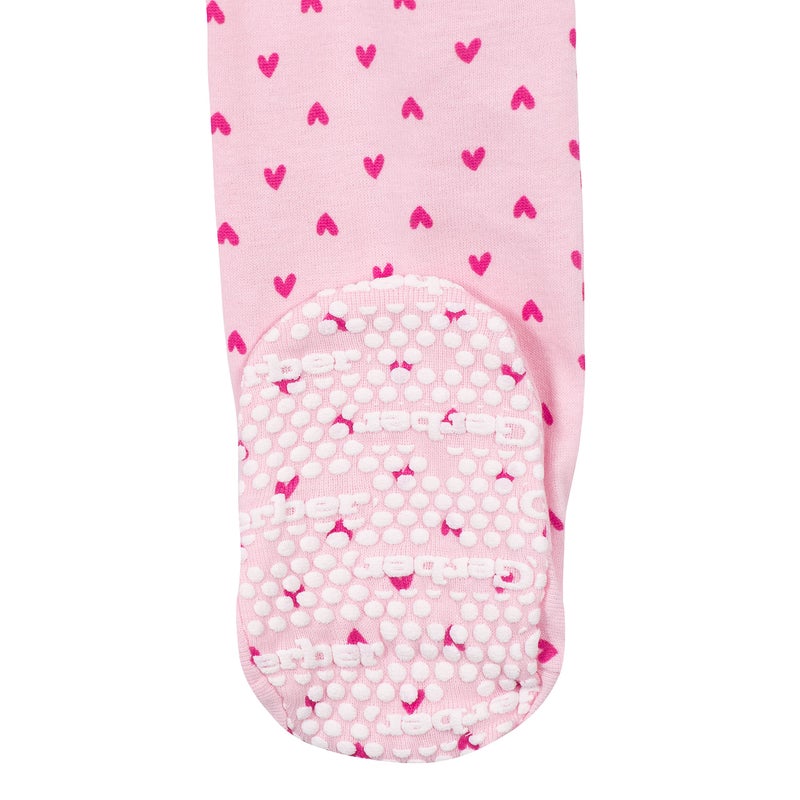 Gerber Baby Girls 4-Pack Footed Pajamas, Dreams Rainbows Pink, 12 Months - Image 5