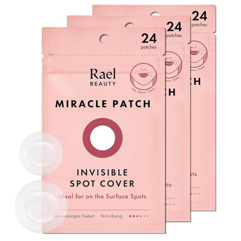 Rael Pimple Patches Miracle Invisible Spot Cover  Hydrocolloid Acne Patch Treatment for Breakouts Absorbs Zits  Blemish Korean Skin Care 2 Sizes 72 Count