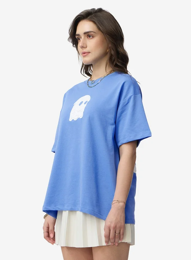 ذا سوليد ستور تيشيرت بطبعة بارزة وقصة واسعة