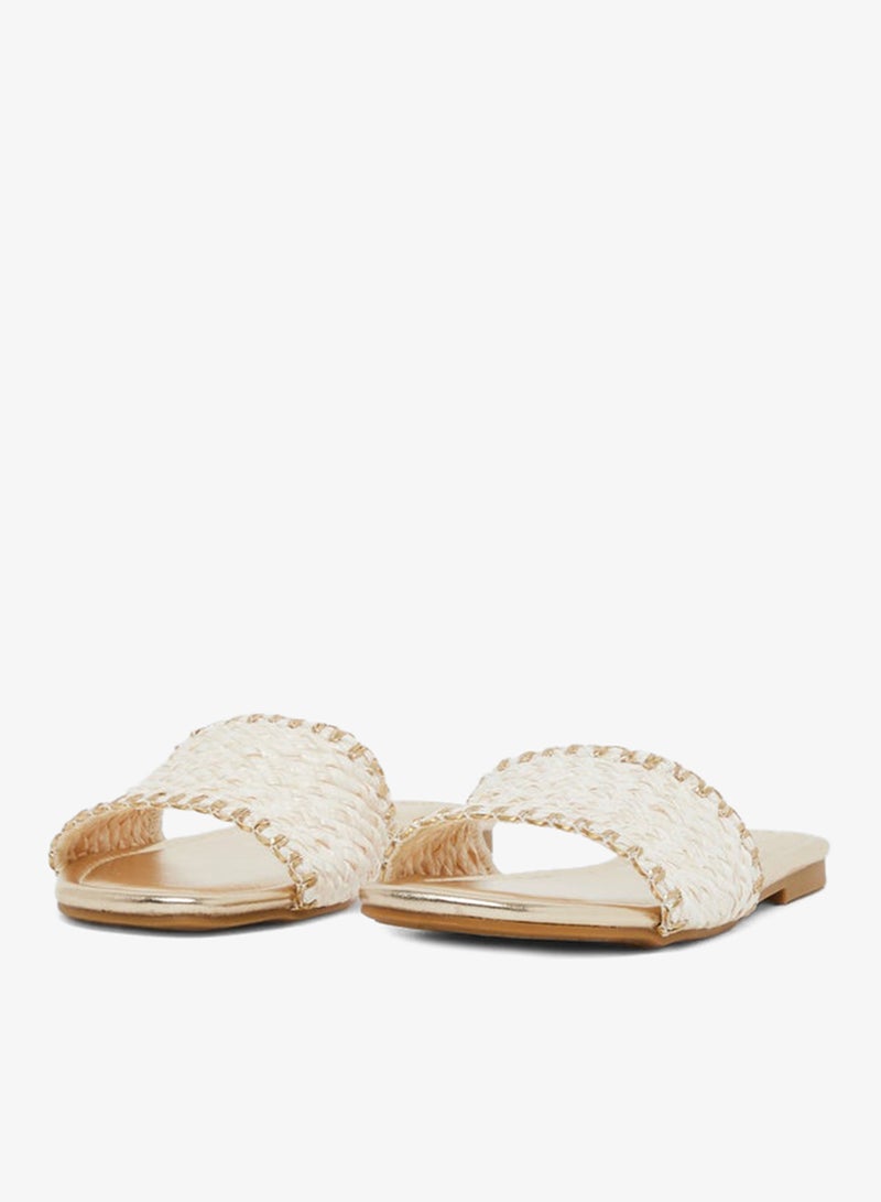 Styli Woven Design Open Toe Flat Sandals - Image 2