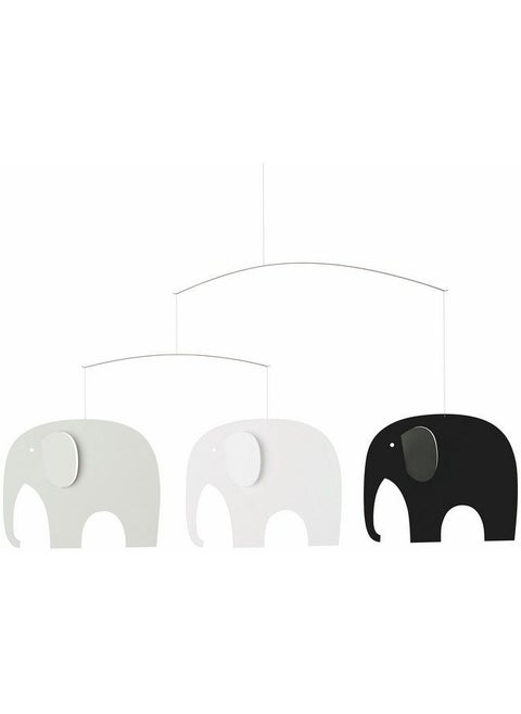 Elephant Party Black Hanging Nursery Mobile 25 Inches High Quality Plastic Handmade In Denmark By Flensted