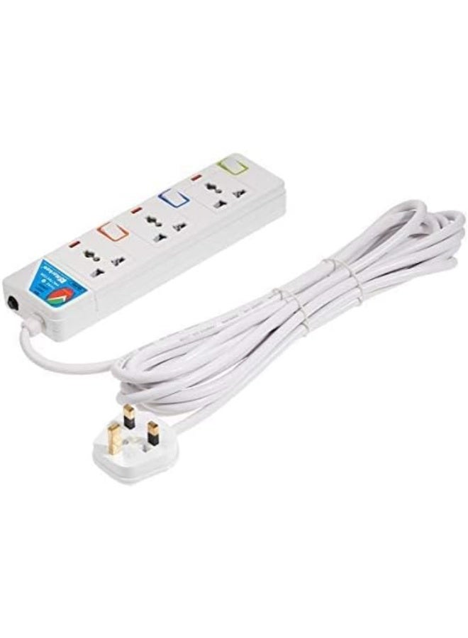 Narken TC E3-5 E-Series Extension Cord, 3 Ways 5 Meter Electric Universal Power Strip wire, 13A Fuse surge With Separate Single Switch and Indicate light, Max 13A, 3250W, AC 250V - Image 1