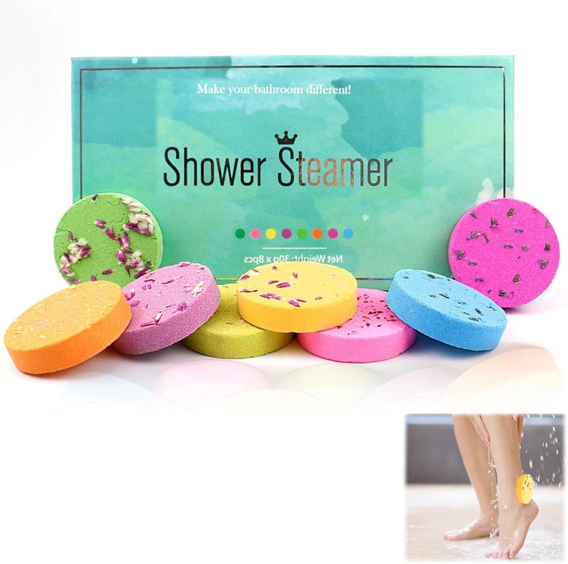 8 Pack Shower Steamers Aromatherapy Gifts for Women, Shower Bombs Aromatherapy with Natural Essential Oils, Personal Care and Relaxation Birthday Gifts for Women and Men, Gifts for Wife Mom, Gift Set - Image 1
