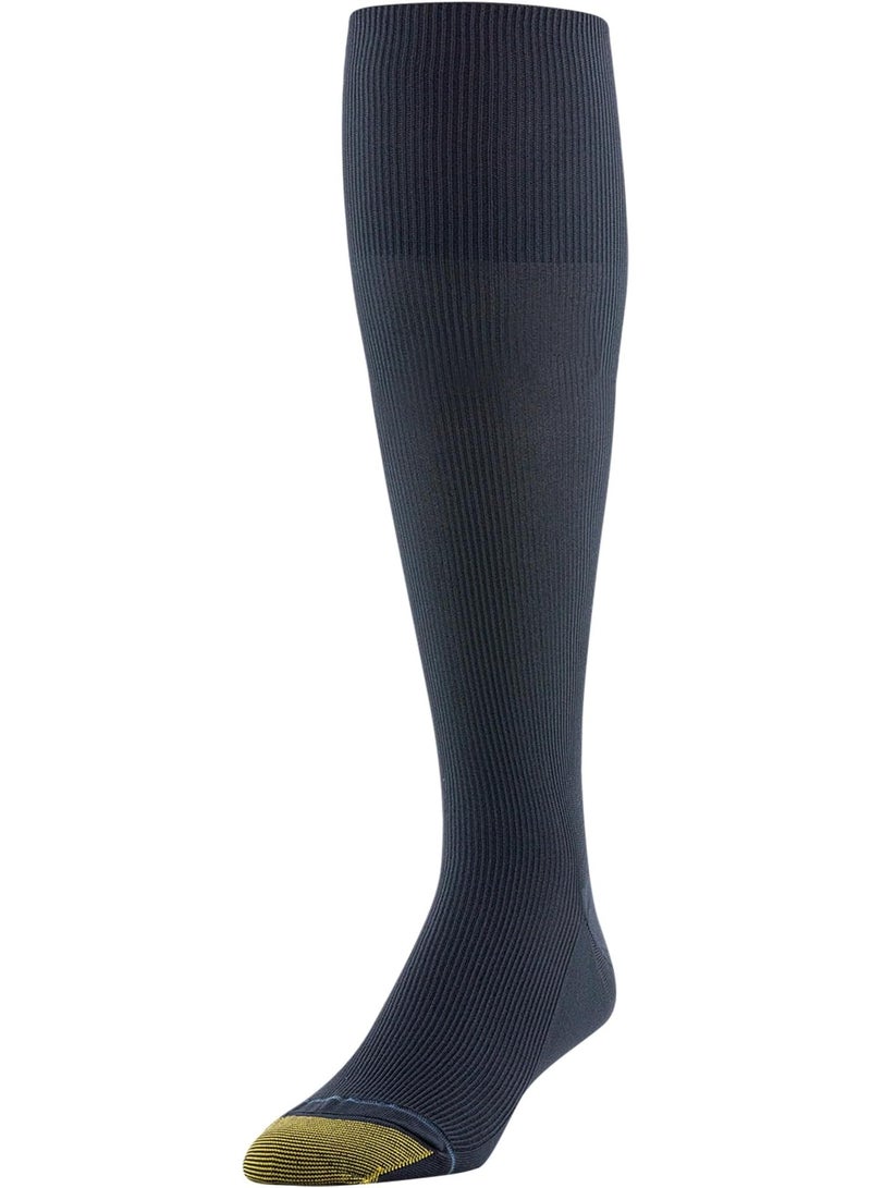 GOLDTOE جوارب رسمية للرجال من GOLDTOE بطول فوق الساق، 3 أزواج، كحلي، كبير - Image 2