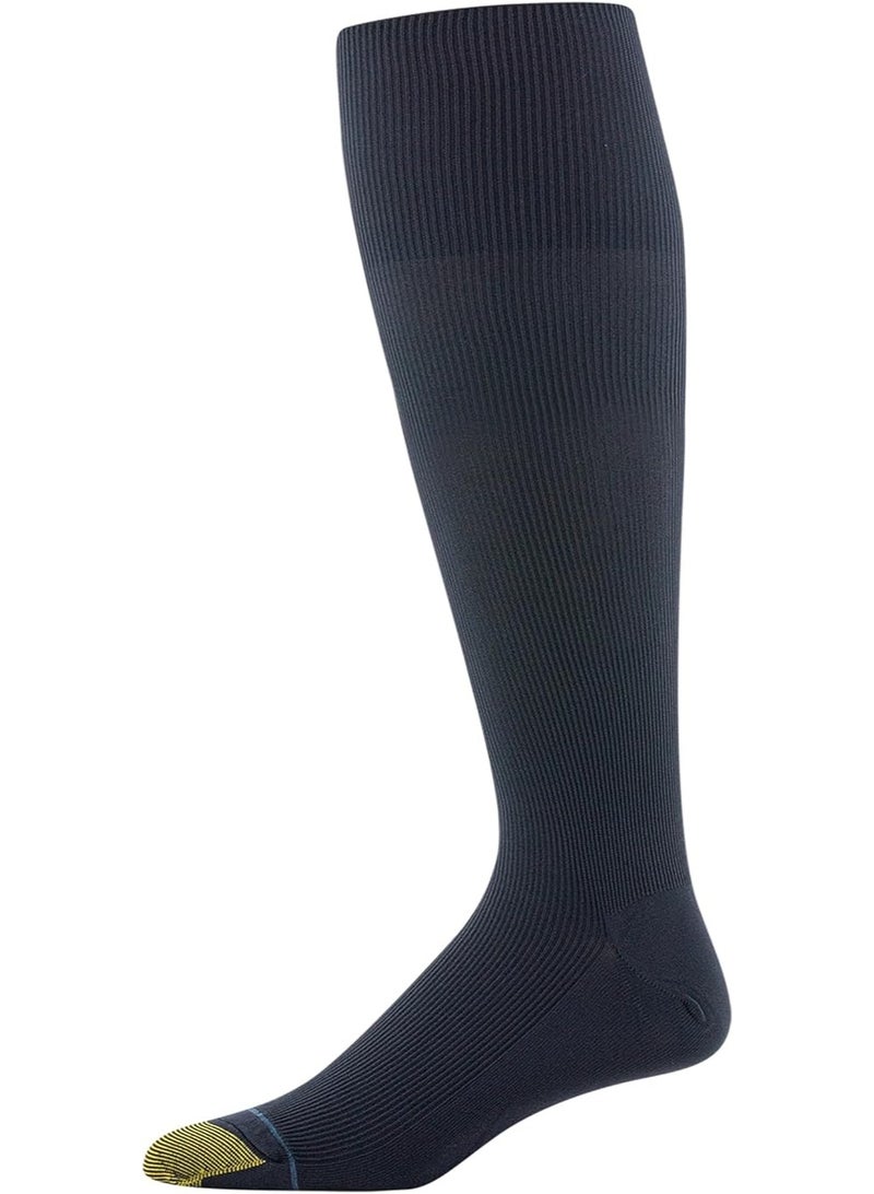 GOLDTOE جوارب رسمية للرجال من GOLDTOE بطول فوق الساق، 3 أزواج، كحلي، كبير - Image 3