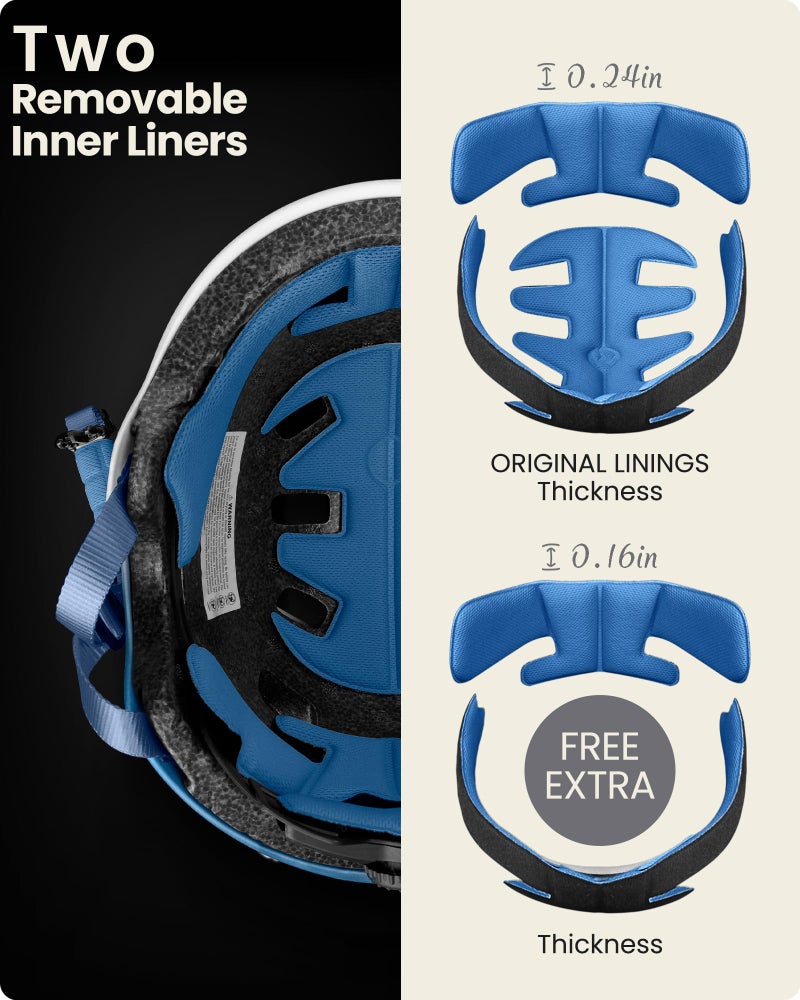 OutdoorMaster Skateboard Cycling Helmet - Two Removable Liners Ventilation Multi-Sport Scooter Roller Skate Inline Skating Rollerblading for Kids, Youth & Adults - Image 3