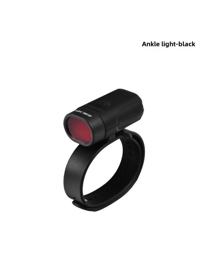 مصباح معصم متعدد الوظائف ومصباح كاحل LED ومصباح خوذة ومصباح تحذيري ومنفذ USB قابل لإعادة الشحن للرياضات الخارجية والجري في الليل ومصباح دراجة - اللون: مصباح كاحل - أسود - Image 1