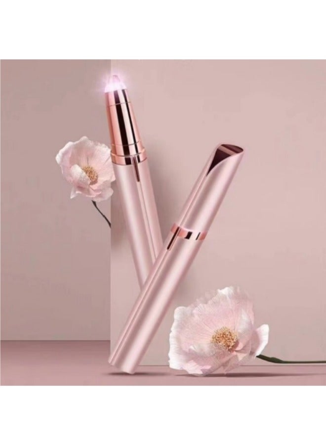 ماكينة تشذيب الحواجب الكهربائية، مزيل شعر الوجه للنساء، ماكينة تشذيب أحمر الشفاه للشفاه والأنف والذقن وشعر الوجه (مشذب الحواجب) مع ضوء LED وكابل شحن USB - Image 1