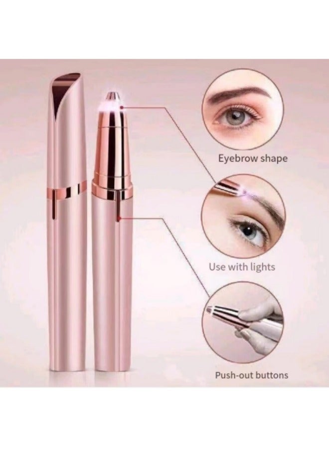 ماكينة تشذيب الحواجب الكهربائية، مزيل شعر الوجه للنساء، ماكينة تشذيب أحمر الشفاه للشفاه والأنف والذقن وشعر الوجه (مشذب الحواجب) مع ضوء LED وكابل شحن USB - Image 2