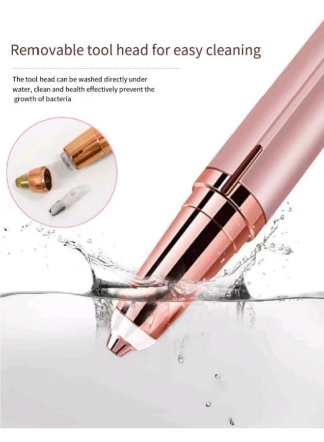 ماكينة تشذيب الحواجب الكهربائية، مزيل شعر الوجه للنساء، ماكينة تشذيب أحمر الشفاه للشفاه والأنف والذقن وشعر الوجه (مشذب الحواجب) مع ضوء LED وكابل شحن USB - Image 5