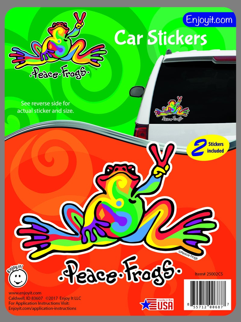 Enjoy It Peace Frogs Multi-Color Peace Frogs Car Sticker, Outdoor Rated Vinyl Sticker Decal for Windows, Bumpers, Laptops or Crafts, 2 Pieces - Image 2