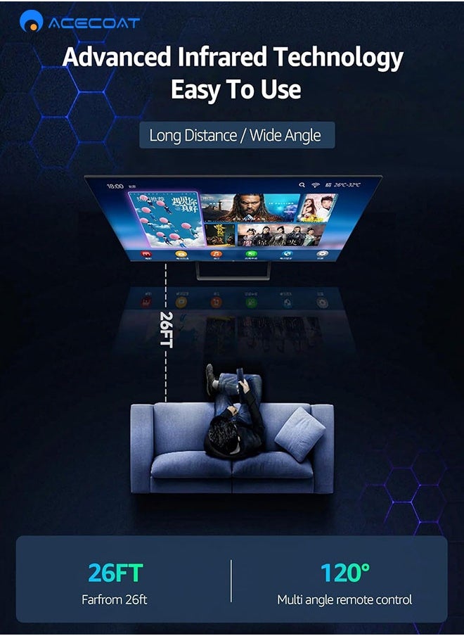 جهاز تحكم عن بعد عالمي RC802N لأجهزة التلفزيون الذكية التي تعمل بنظام Android مع مفتاح اختصار Netflix