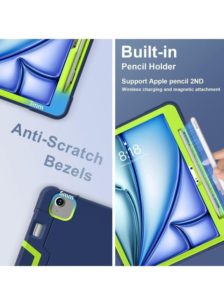 عام حافظة لجهاز ايباد اير 11 انش ام 2 2024 تم اصدارها ، مع حامل قلم رصاص ومسند ، ايفا غطاء واقي مقاوم للصدمات شديد التحمل - Image 5