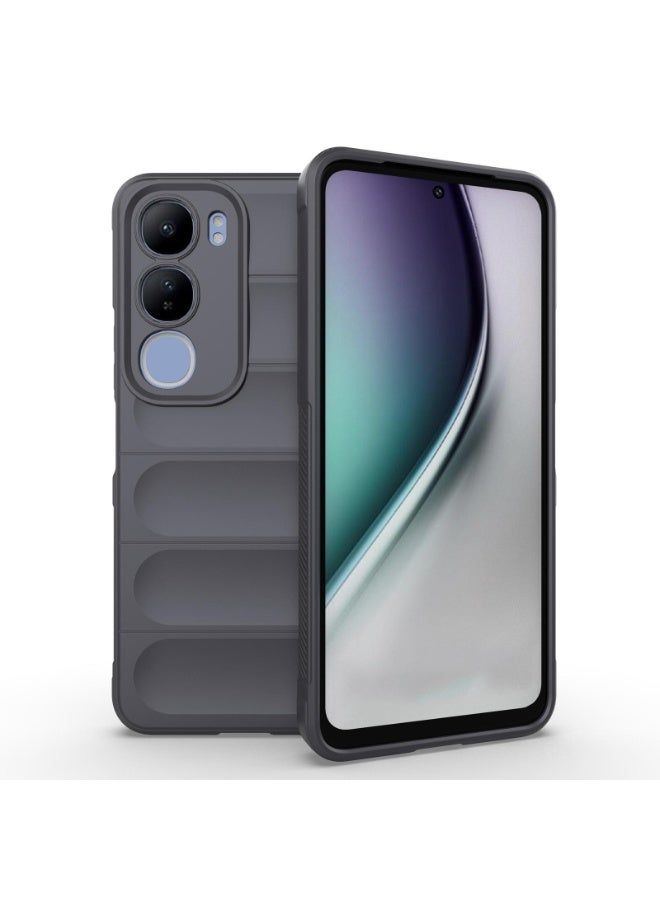 جراب خلفي من السيليكون فائق الحماية متوافق مع هاتف Vivo Y19s/Y29 5G، جراب Magic Shield المقاوم للصدمات مع حماية للكاميرا (رمادي غامق) - Image 1