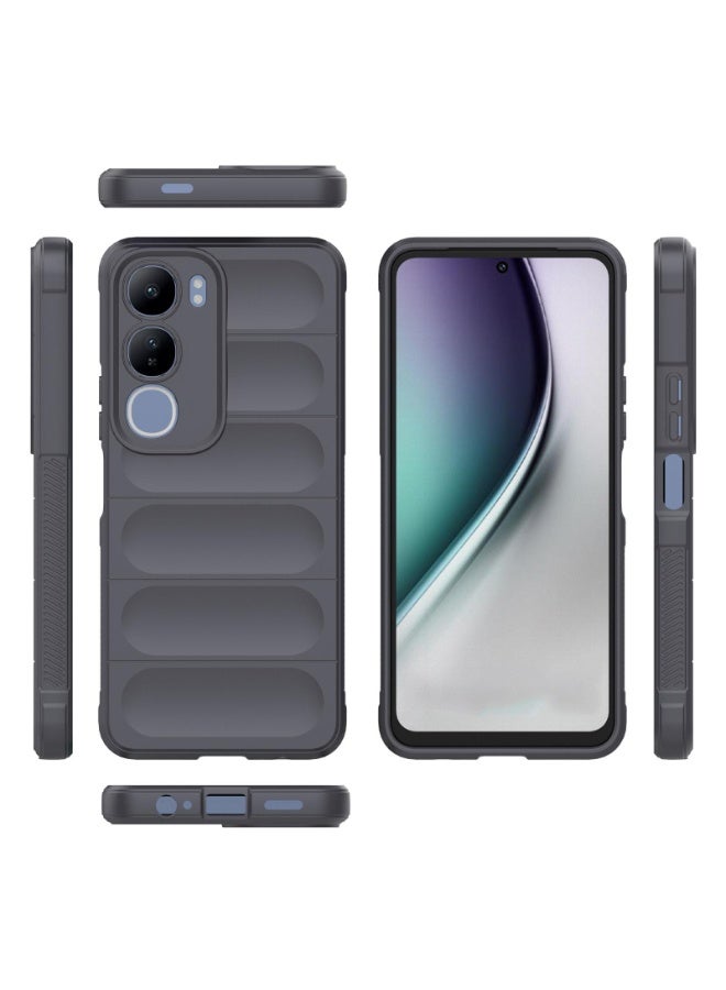 جراب خلفي من السيليكون فائق الحماية متوافق مع هاتف Vivo Y19s/Y29 5G، جراب Magic Shield المقاوم للصدمات مع حماية للكاميرا (رمادي غامق) - Image 2