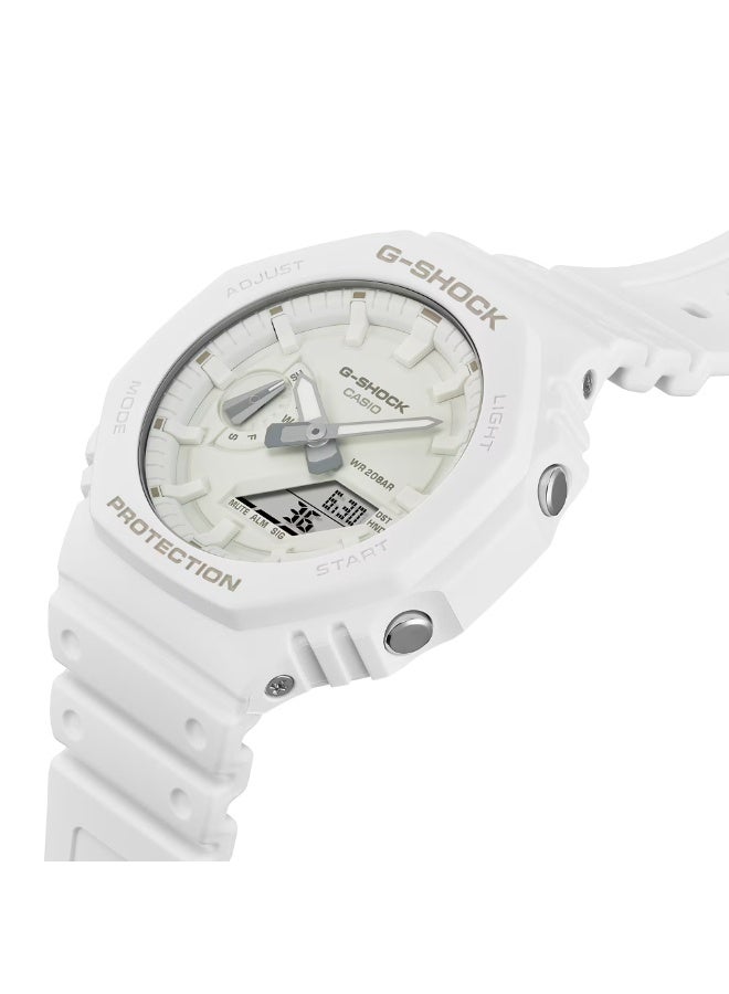 Casio G-Shock GA-2100-7A7 Analog-Digital Men's Watch | White Resin Strap | Carbon Core Guard | Shock Resistant | 200M Water Resistant - Image 4
