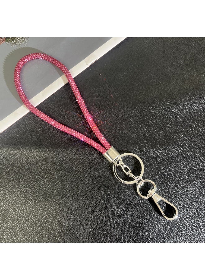 NIBEMINENT Super Cute Beaded Phone Charm – Trendy Phone Chain Wrist Strap, Shining Beads Chain Lanyard for Cell Phone