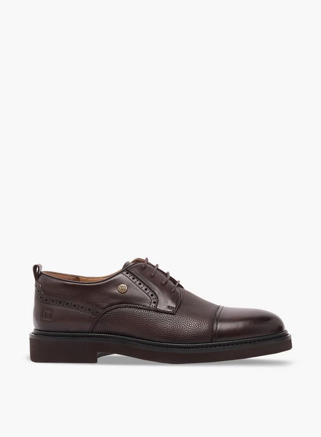 DUCHINI Men Leather Lace-Up Derby Shoes - Image 1